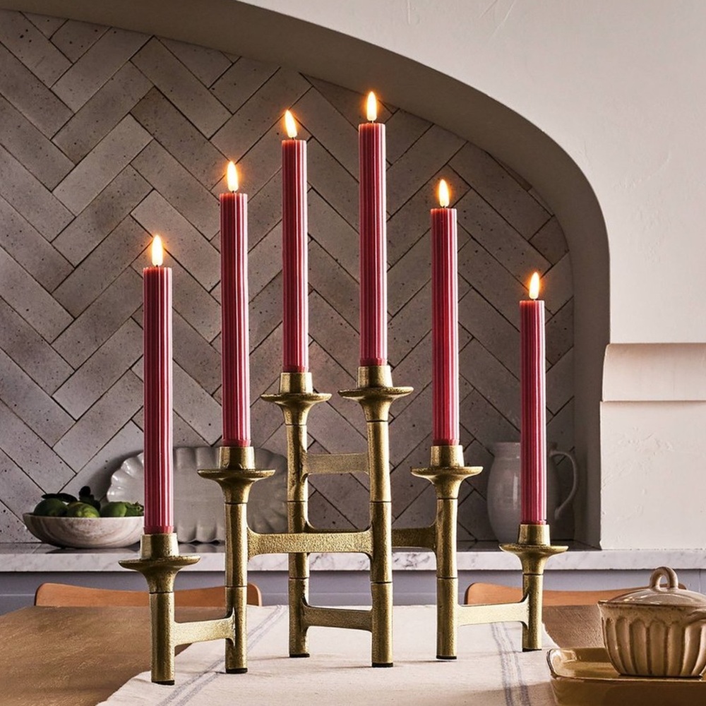 Hearth & Hand 6 count Taper Adjustable Brass Candelabra